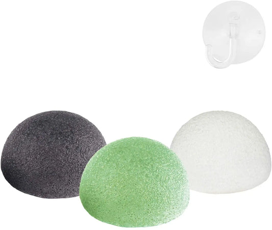 3pcs Konjac Facial Cleansing Sponge Set