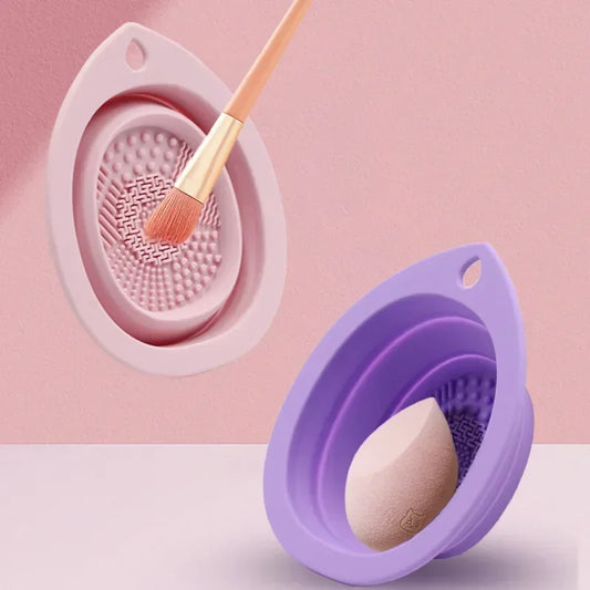 Clean Foldable Silicone Brush Cleaning Bowl