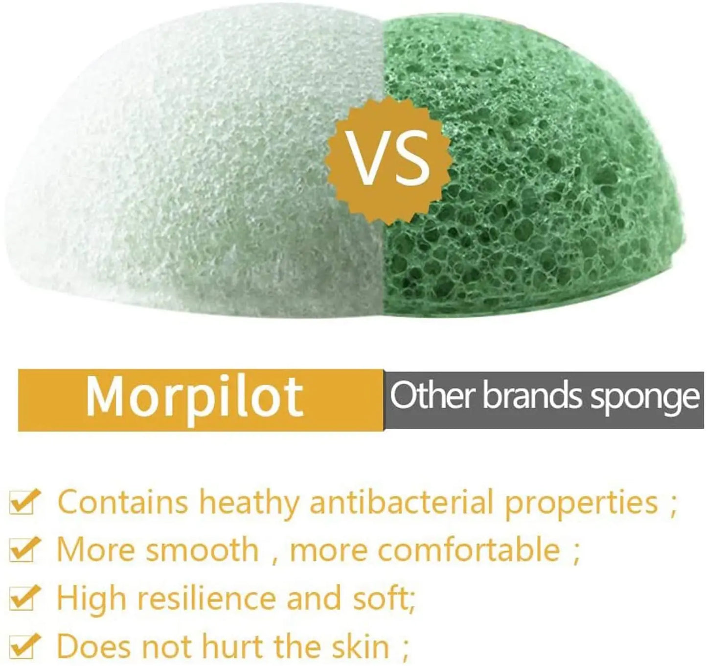 3pcs Konjac Facial Cleansing Sponge Set