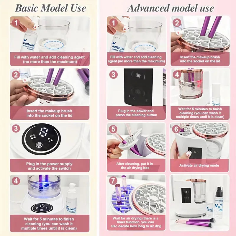 3-in-1 Electric Spin Makeup Brush Cleaner & Dryer
